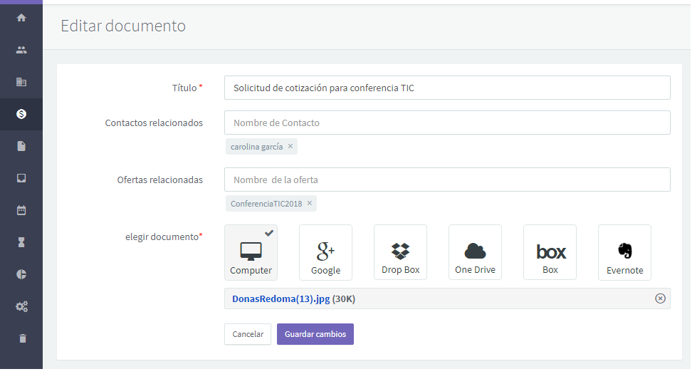 Operaciones básicas con un CRM. Caso: Donas Redoma