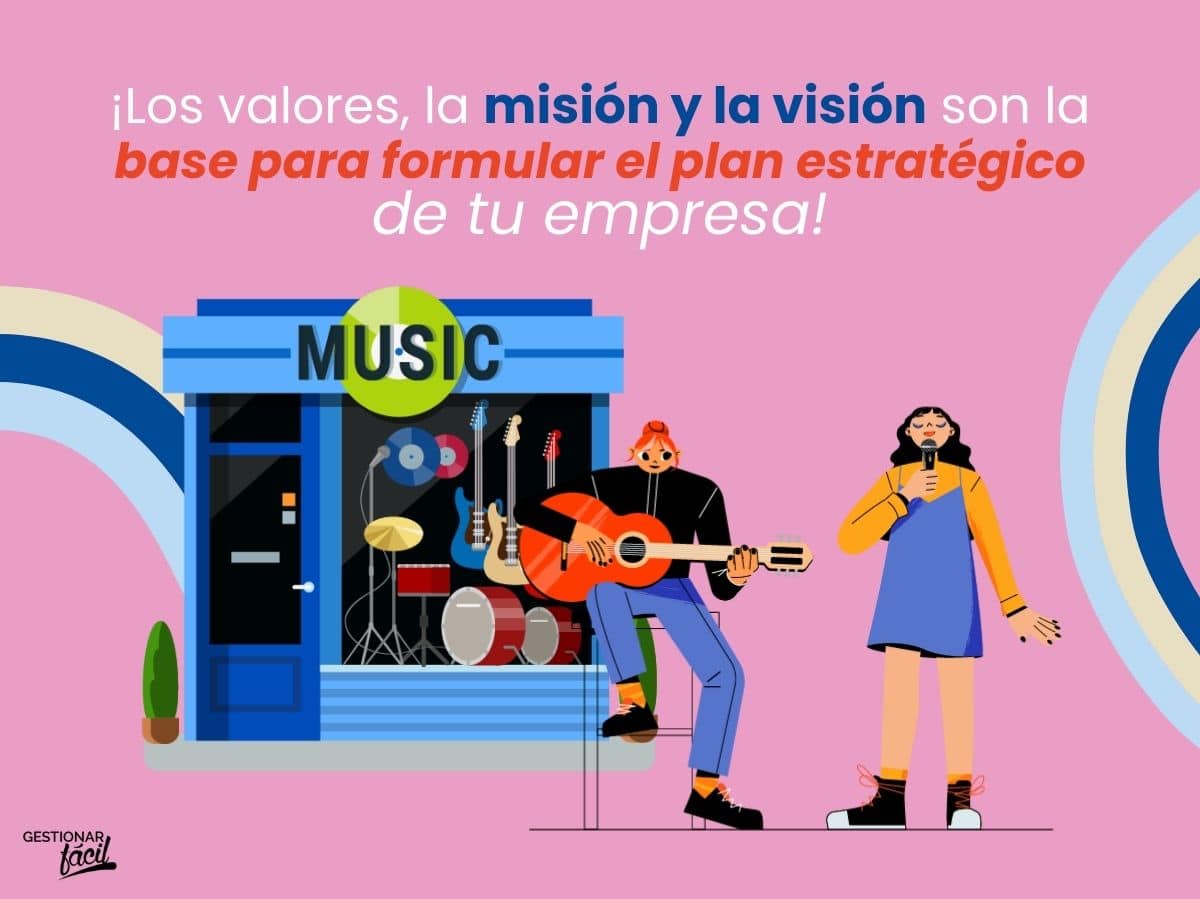 Valores misión y visión de una tienda de música. Parte I
