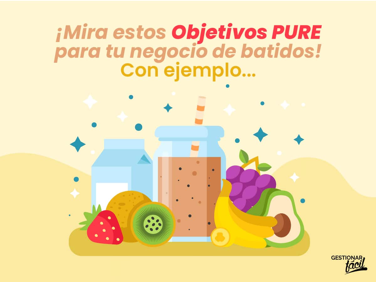 Objetivos PURE para un negocio de batidos