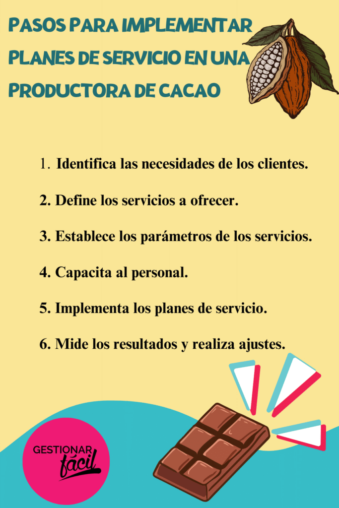 planes de servicio en una productora de cacao